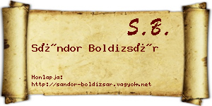 Sándor Boldizsár névjegykártya