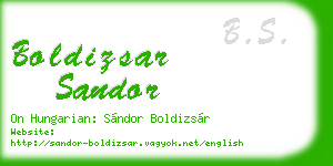 boldizsar sandor business card